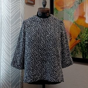 Peck & Peck black and white top, 3/4 sleeves, size medium